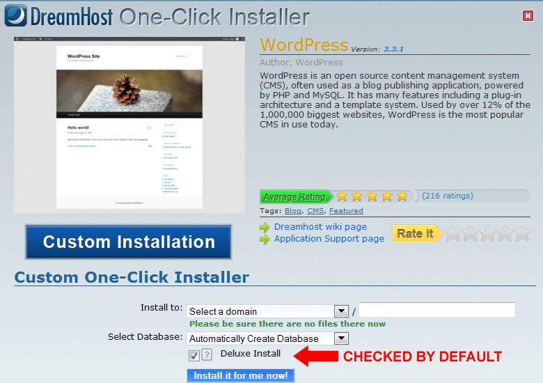 DreamHost One-Click WordPress Installer DreamHost One-Click WordPress Installer