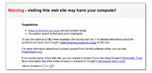 Google Warning